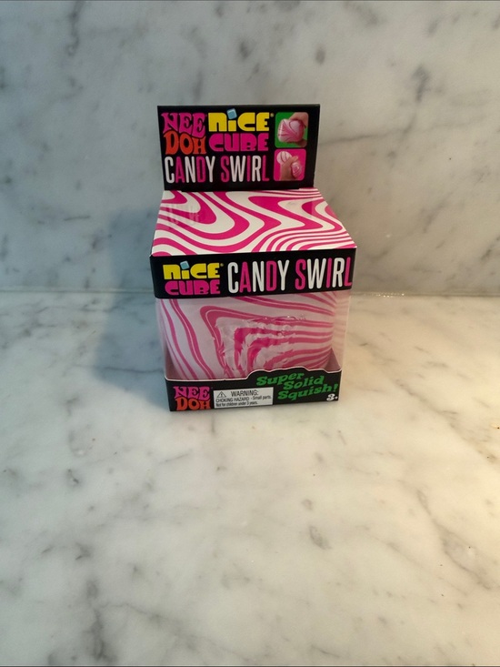 NEEDOH Other - NWT NEEDOH Nice Cube Candy Swirl Squishy - Pink & White